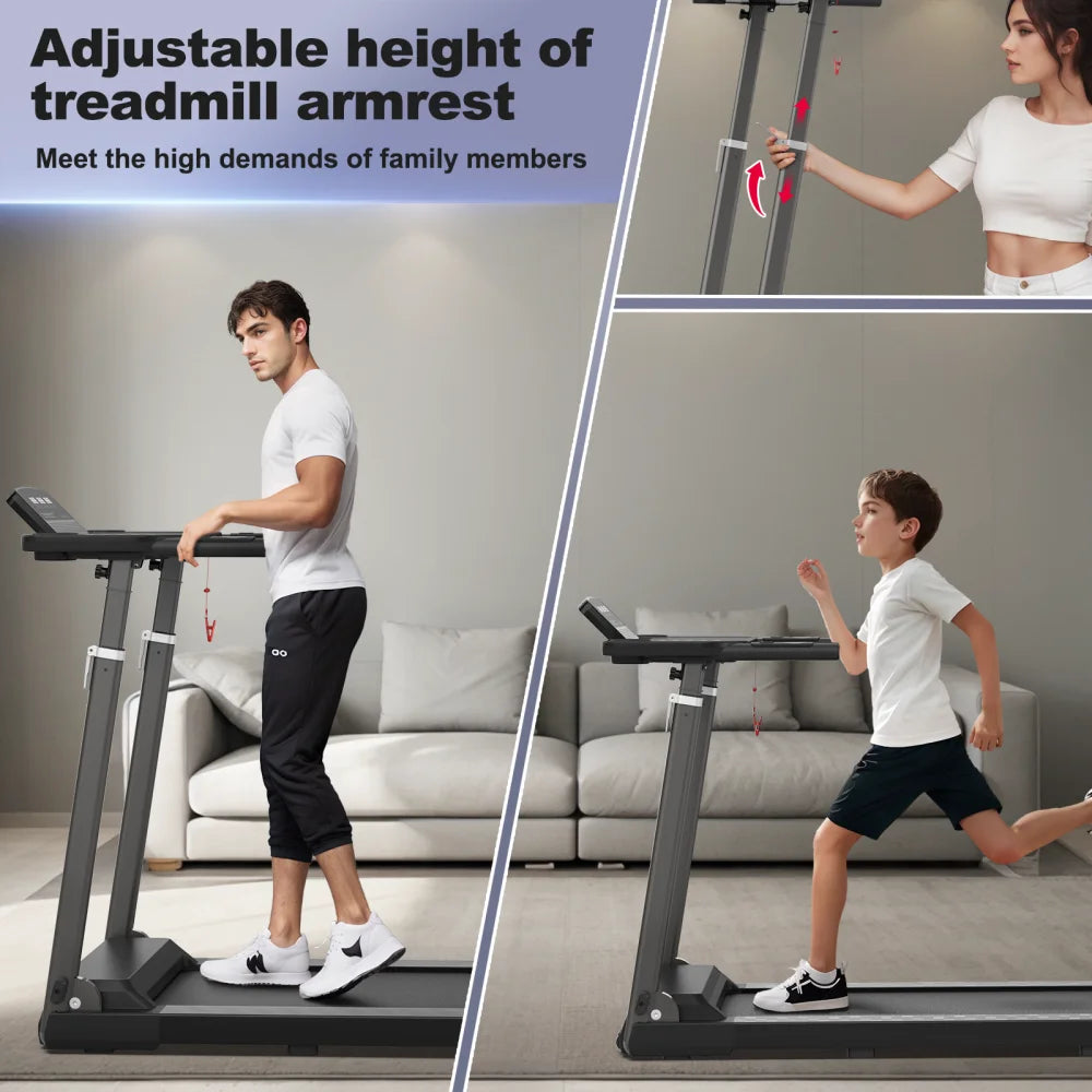 Adjustable Height Folding Treadmill