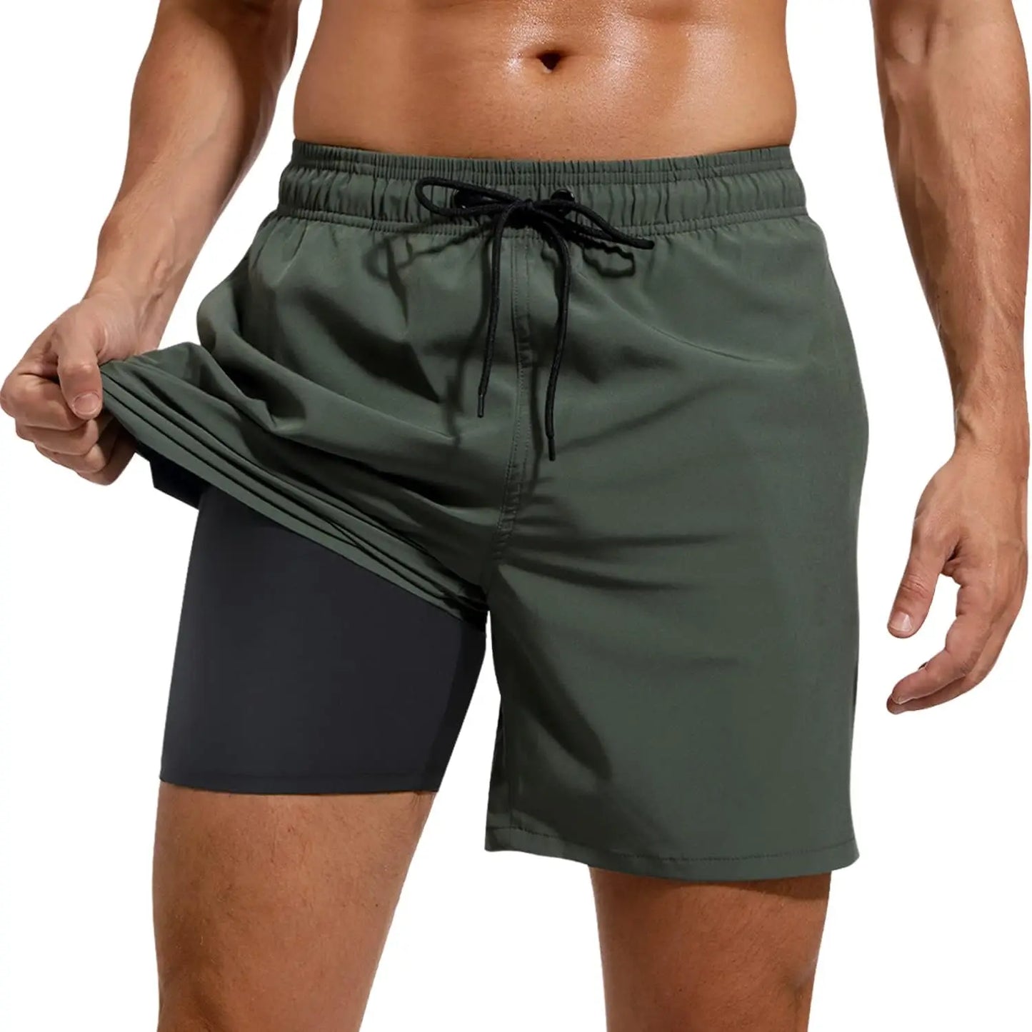 Mens Running Shorts 2 in 1 with Compression