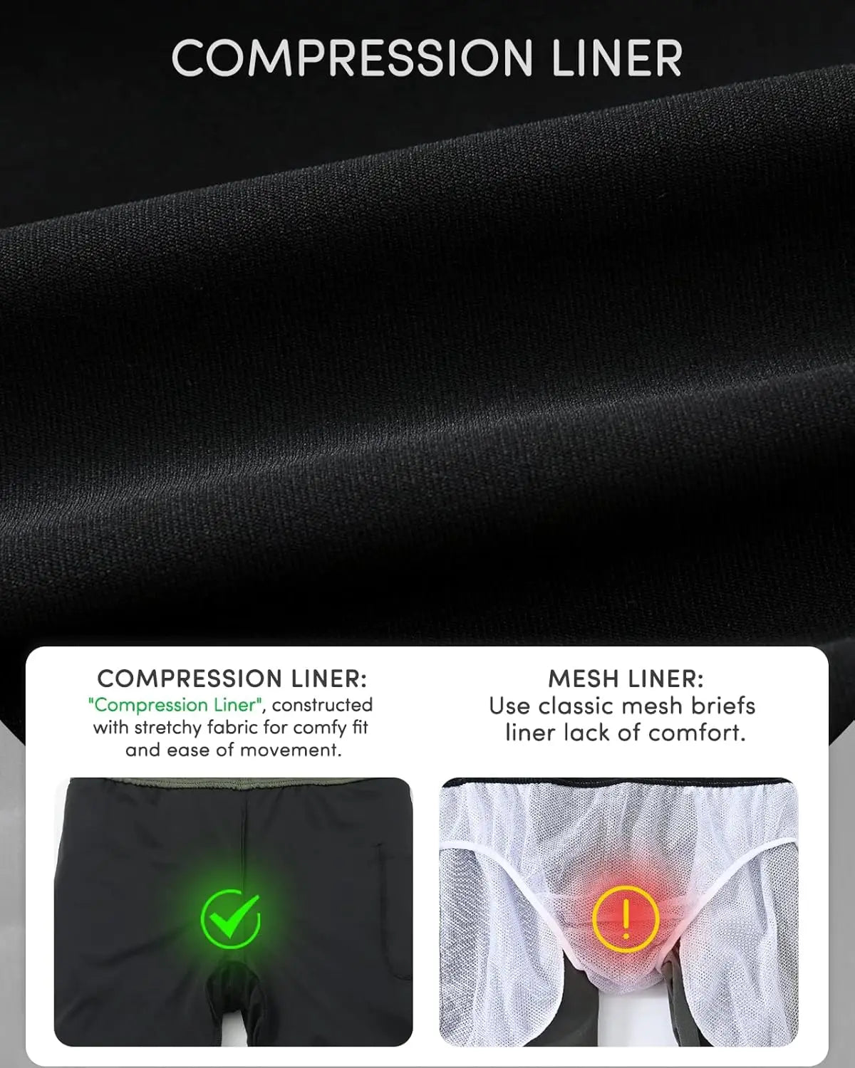 Mens Running Shorts 2 in 1 with Compression